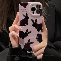 film shell Ins style black rabbit case for iphone apple case 11 12 13 14 pro max x xr xs max 7 8 plus se2020