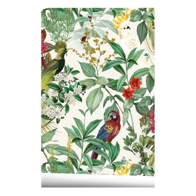 Leaf Bird PVC Waterproof Wallpaper Self-adhesive Bedroom Dormitory Living Room Background Wall Decoration Wall Paper 3m Roll