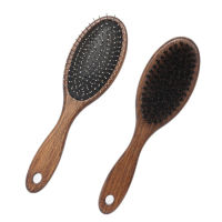 Double Faced Dog Comb Brush Wood Handle Puppy Cat Massage Bath Brush Multifunction Grooming Tool Cleaning Hair Brush Trimmer