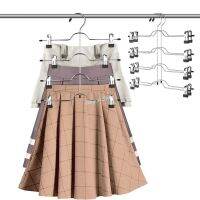 【hot】 Hangers with Metal Non-Slip Saving Pants Adjustable Swivel Hooks Skirt for