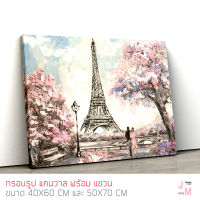 JM Frame รูปติดผนัง ภาพท้องถนนนคร Paris ภาพพิมพ์ สไตล์ภาพวาดสีน้ำมัน แคนวาสแท้ กรอบรูปติดผนัง ภาพติดผนัง กรอบรูปแต่งบ้าน ตกแต่งผนังห้อง  ของแต่งบ้าน อุปกรณ์แต่งบ้าน พร้อมแขวนได้ทันที รุ่น C-0004 เลือกได้ 2 ขนาด