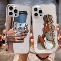 Fashion Girls Phone Case for iPhone 14 13 12 11 Pro Max Case Coque for iPhone XR X XS Mini SE3 7 8 Plus Cover Shockproof Fundas