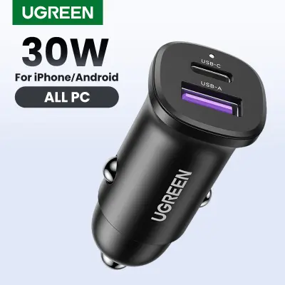 UGREEN 30W Car Charger Type C Fast Charger Adapter for iPhone 15 14 13 Pro Max Samsung S24 S23 Huawei Model: 25845