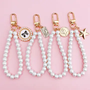 Cute Heart Keychain Women Girl Korean Fashion Shell Pearl Key