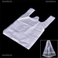 AmongSpring✿ 46pcs 15*23cm Plastic T-Shirt Retail Shopping Supermarket Bags Handles Packaging,