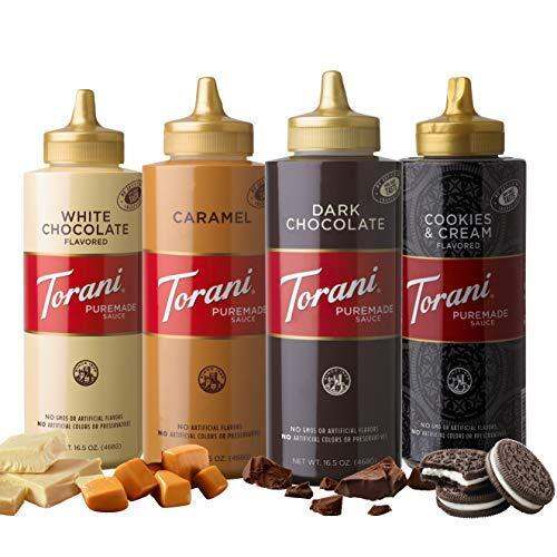 Torani Puremade White Chocolate, Dark Chocolate, Cookies & Cream