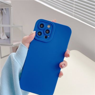 Funda For iPhone 13 Pro Case New Design Blue Silione Cover Coque For iPhone 12 11 Pro Max XR XS Max 7 8 Plus 8P SE  7P Case
