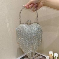 Hot selling High-end new diamond-encrusted heart-shaped dinner female rhinestone ins with evening dress bag ladies cheongsam