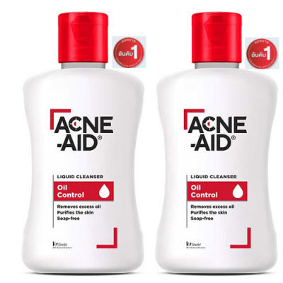 Acne-Aid Liquid Cleanser 100 Ml แอคเน่–เอด ลิควิด คลีนเซอร์ Acne Aid Acneaid สีแดง สิว สบู่เหลว 2 ขวด
