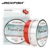 JACKFISH 100M สายตกปลาฟลูออโรคาร์บอนสีแดง/ใส 2 สี 4-32LB คาร์บอนไฟเบอร์ผู้นำสายบินสายตกปลา pesca-Shop5779273 Store