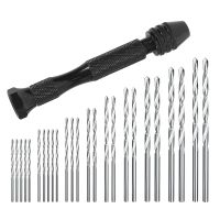 Hand Drill Set Precision Pin Vise With 25 Pieces Mini Twist Drill Bits For Model,Diy,Jewelry Making,Multipurpose Rotary Tool Drilling Tool For Metal,Wood,Plastic Etc