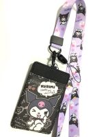 KUROMI สายคล้องคอ สายคล้องบัตร ที่ใส่บัตร ซองใส่บัตร ที่ใส่บัตร พร้อมสายคล้องคอ ลาย KUROMI PPB  งานดี สวยงาม สำหรับ บัตร 6x8 cm (body 7x11cm) by NPNN SHOP