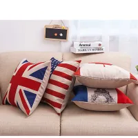 United Kingdom Canada France flag Pillow Case Cushion Linen Cotton Square pillowcase For Furniture Home Decorative Pillow Cover