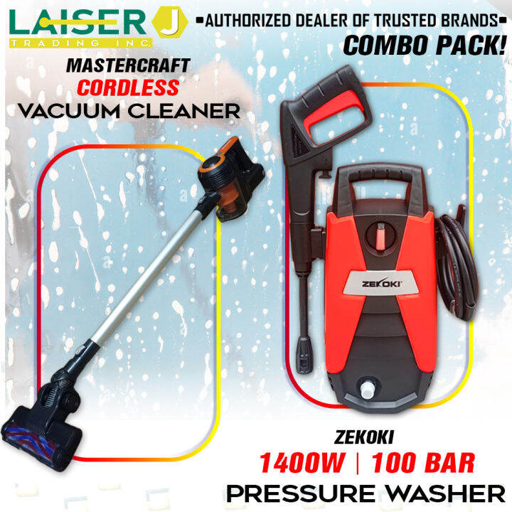 Mastercraft Cordless Vacuum Cleaner and Zekoki High Pressure Washer