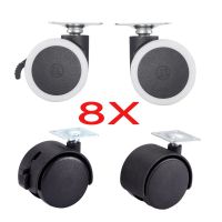 8 Pieces 1.5 Inch Wheel Furniture Wheels Caster Swivel Castor 360 Rotatable Universal Rollers Mute Rubber Protective / Plastic Furniture Protectors Re