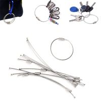 Hot Selling EDC Hang Wire Chain Tag Screw Luggage Rope Keyring Loop Circle Bushcraft Kit Lock Gadget Ring Keychain Tool Cable Key Steel