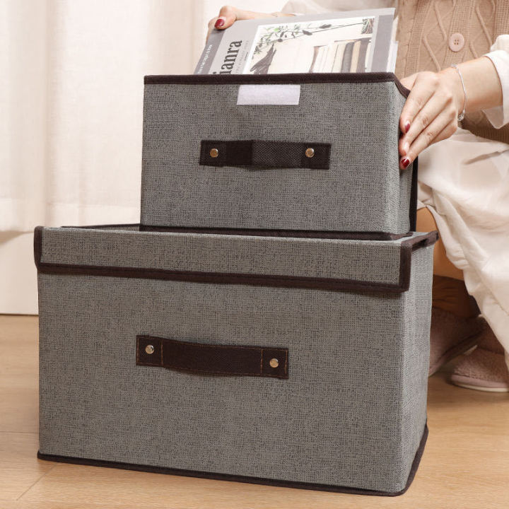 กล่องผ้าพับได้-กล่องใส่เสื้อผ้าพับได้-กล่องใส่หนังสือ-กล่องเก็บของอเนกประสงค์-กล่องใส่เสื้อผ้า-พับเก็บได้พกพาสะดวก-xln0071