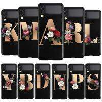 เคส Flip4 Zflip3ลายดอกไม้ตัวอักษรสำหรับ Samsung Galaxy Z Flip 3 4 5G เคส Flip3สำหรับ Zflip3 Samsung Galaxy