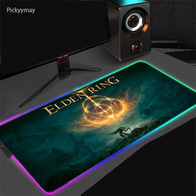 Elden Ring RGB Mouse Pad Gaming Mousepad LED Gamer Large Desk Backlit Mats Computer LED Car Surface Deskpad Protector Rugs