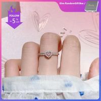 {Xixi เครื่องประดับ} แหวนเพชรสีชมพูน่ารักสำหรับผู้หญิงแหวน S925สีเงินดีไซน์หรูหราแหวนเพชรโมไอซาไนต์หวานใจของขวัญวันเกิด