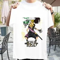 2022 Theatrical Edition ภาพยนตร์สีแดง Usopp เสื้อยืด Luffy แฟชั่น Cal 3D การพิมพ์แขนสั้น Harajuku O-Neck