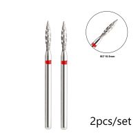 TP 2PCS Flame Cuticle Drill Bit Set for Russian ManicureSafety Diamond Nail Drill Bit3/32 Electric Cuticle Remover Bit