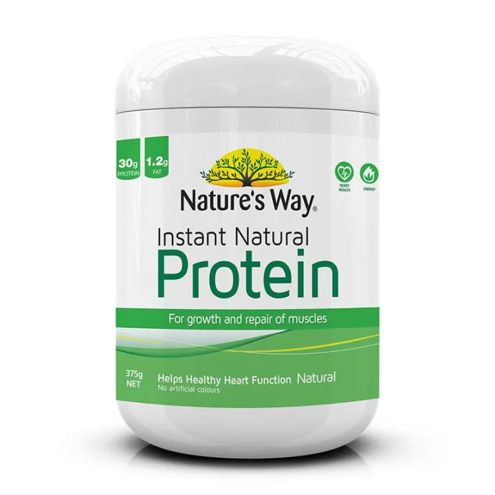 Nature's Way Instant Natural Protein (INP) Powder Natural 375g Expiry Feb 2025 - Australia Made, 100% Authentic - Heart health and energy, sports, muscle nutrition, tissue building and repair, hair skin and nails, cooking, and is 100% vegan