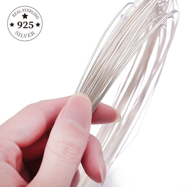 925 Sterling Silver Findings 0.4/0.5/0.6/0.8/1/1.2mm 1M Beading Wire