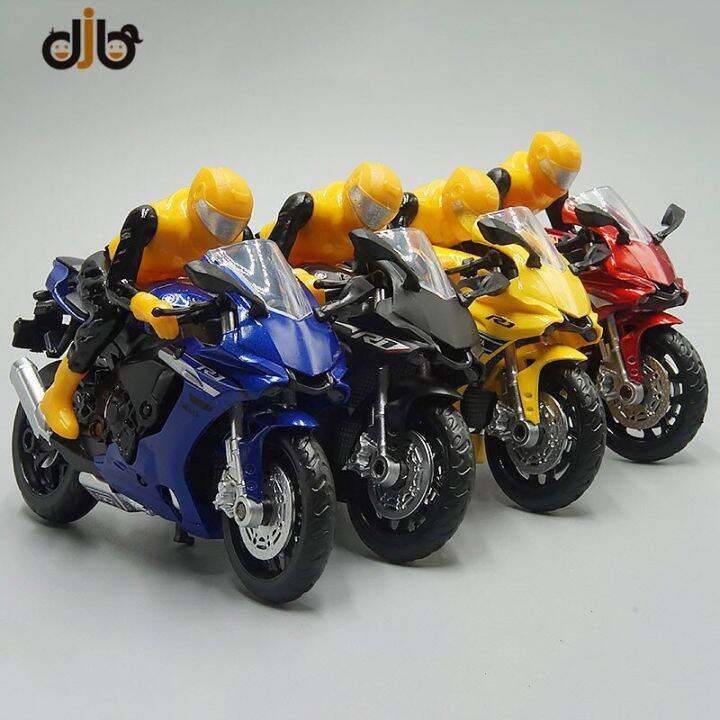 1-18รถจักรยานยนต์-diecast-ของเล่นโมเดล-f-yamaha-yzf-r1กับนักแข่งสำหรับสะสม