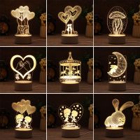 【COD Ready Stock】Valentines Day Gift Love 3D Lamp Acrylic LED Night Light Rabbit Heart Birthday Valentines Gift Wedding Anniversary Present Easter Decor