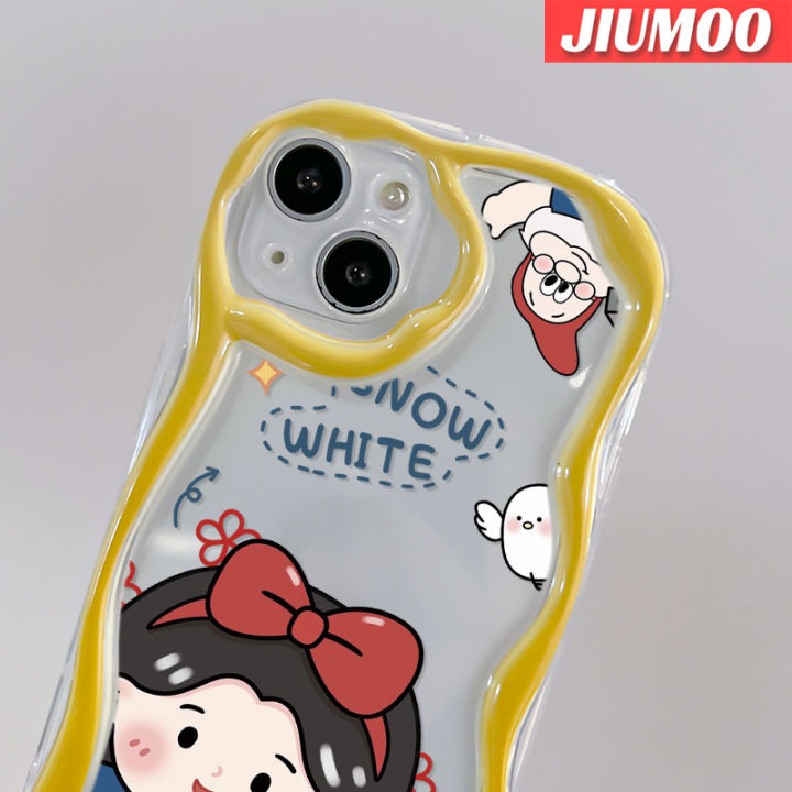 jiumoo-เคส-a71ปลอกสำหรับ-samsung-galaxy-a72-4g-a72-5g-ขอบคลื่นสีขาวหิมะน่ารักโปร่งใสเนื้อครีมเคสมือถือซิลิโคนนิ่มกันกระแทกแบบใสเคสป้องกันเลนส์กล้อง