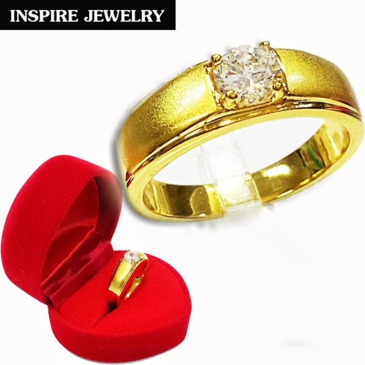 inspire-jewelry-แหวนเพชรสวิส-ตัวเรือนชุบทอง-ทำซาติน-สวยงาม-ปราณีต-งานอินเทรนชั้นนำ-สุดหรู-สวยหรูสำหรับคนพิเศษ