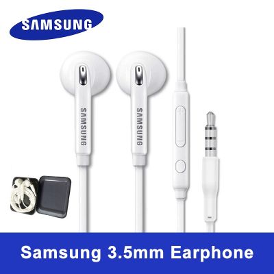 หูฟัง Samsung ในหูพร้อมไมโครโฟนลำโพงควบคุมแบบมีสาย3.5ชุดหูฟัง Mm สำหรับ Galaxy S10 S9 S8 Plus Note 8 9 A71 A51 A70 A41