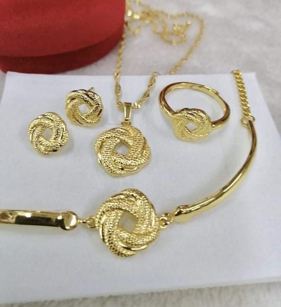 21K Bangkok Goldmix 4in1 Fashions Ensaymada design Jewellery sets ...