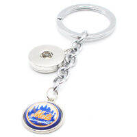 Baseball Sport Key Chains New York Charms Mets Key Ring for Wome Men Baseball Fans Bag Car Keychian 18mm Snap Button Jewelry