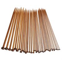 TAC 36Pcs 18 Sizes Single Pointed Carbonized Bamboo Knitting Needles Craft Crochet Tools Kit New