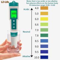 เครื่องวัดค่า PH แบบดิจิตอล7 In 1 Ph/orp/ec/temp/sal/s.g/เครื่องวัดน้ำบริสุทธิ์ตัวทดสอบคุณภาพความแม่นยำสูงเครื่องทดสอบกรองน้ำน้ำตัวทดสอบคุณภาพวัดกรองน้ำแบบพกพา LZ-Life