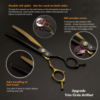 Crane High-End 7.5นิ้ว Professional Curved Thinning Shears Dog Grooming กรรไกรสำหรับ Grommer สัตว์ Tijeras Tesoura