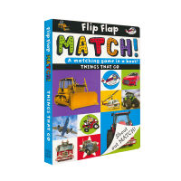 Flip flap match things that go vehicle theme childrens English Enlightenment cognition flipping Book English version indestructible cardboard book 2-6 years old English original imported