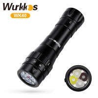 Wurkkos WK40 RGBW ไฟฉาย21700หลากสี4 * LED TIR Optics,การไล่ระดับสีไม่สิ้นสุดสีสัน USB C IP68ชาร์จได้ไฟฉายปิคนิค