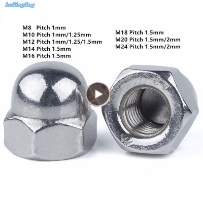 1-2pcs M8 M10 M12 M14 M16 M18 M20 M24 （pitch=1/1.25/1.5/2mm）304 Stainless Steel Fine thread Nuts/Cap Nuts Nails  Screws Fasteners