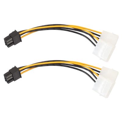 2ชิ้น/เซ็ต Dual Molex 4-Pin To One PCI-E 6-Pin Power Connector Y Adapter Cable สำหรับกราฟิกการ์ด