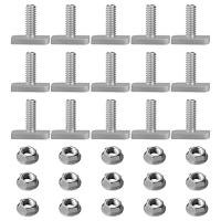 15Pcs T Slot Bolt Replacement,M8 X 20 Screws, A2-70 Rail Track Screws Track Nuts with 15 Flange Nut