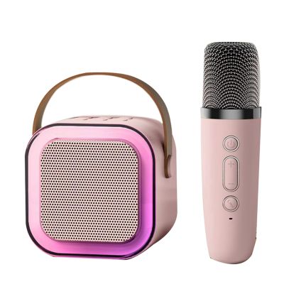 Portable K12 Bluetooth Small Home KTV Microphone Speaker with 1 Microphones for Birthday Gifts Home Parties