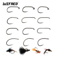 WIFREO 50 pcs เหล็กคาร์บอนสูง Fly Fishing Hooks 8 #~22 # Dry &amp; Wet &amp; Nymph &amp; กุ้ง Caddis Pupa Streamer Fly Tying Hooks-anyengcaear