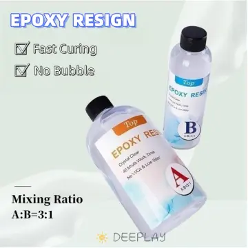 1.1 Kg AB CLEAR EPOXY RESIN FOR JEWELRIES HANDICRAFTS KEYCHAIN COASTER  RIVER TABLE 3:1 RATIO HARD