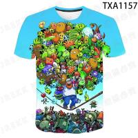 Summer Hot Game Plants vs Zombies PVZ kids 3d Print Tshirt Casual Short Sleeve girl Tops Casual O-neck boy child Cool ​Tops tee