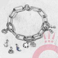 100% 925 Sterling Silver Pan 1:1 Me Link Star Moon Diamond Love Horse Bracelet Simple Bracelet Girlfriend Gift