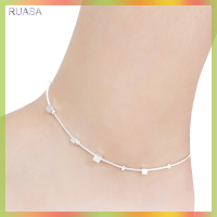 ห่วงโซ่ชุบเงิน RUASA 925กำไลข้อเท้าประดับจิวเวลรี่สร้อยข้อเท้าแหวนนิ้วเท้าริมชายหาด