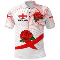 2023 NEW Style England Rugby Polo Shirt Rose Simple  - Whitesize：XS-6XLNew product，Can be customization